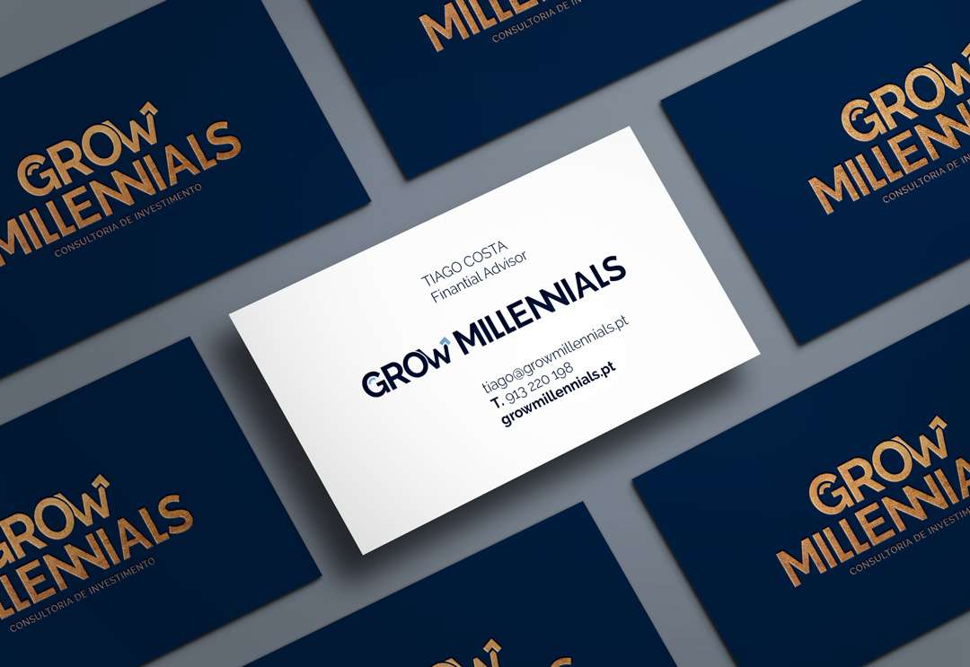 marca de luxo logotipo grow millennials leiria design web design estacionario publicidade cartão de visita
